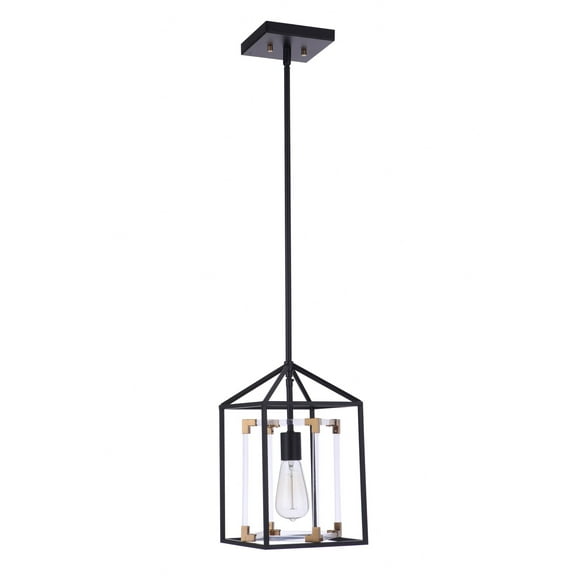 Craftmade Aaron 1 Light Flat Black/Satin Brass with Acrylic Pendant, Rod Hung, P985FBSB1
