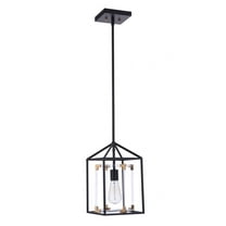 Craftmade Aaron 1 Light Flat Black/Satin Brass with Acrylic Pendant, Rod Hung, P985FBSB1