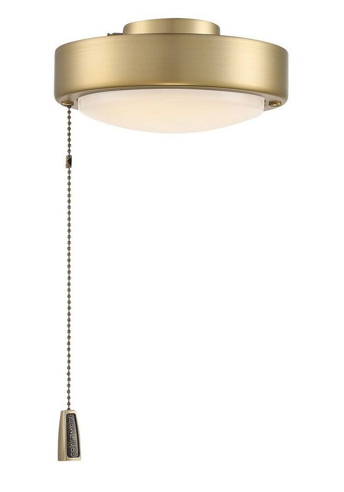 Satin Brass LED Ceiling Fan Light Kit with Acrylic Shade