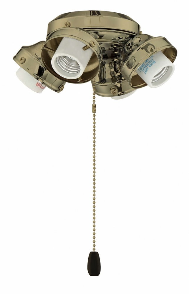 Satin Brass Modern Ceiling Light Fixture with 4 Bulbs