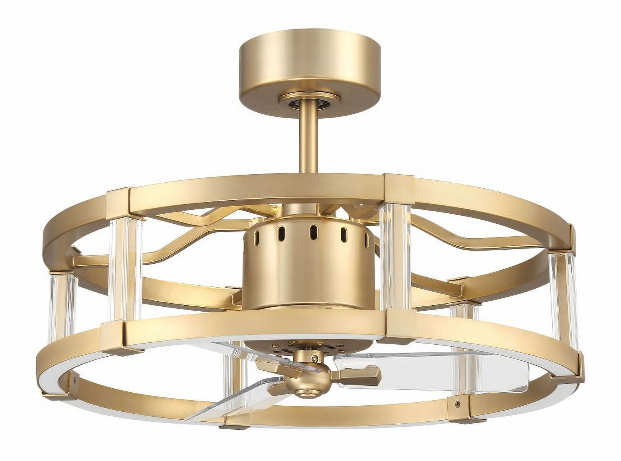Alexis 18" Satin Brass Ceiling Fan with Clear Acrylic Blades and LED Light
