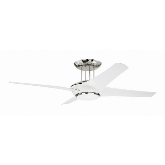 CAM54WPLN4 Craftmade Lighting Cam - 4 Blade Flush Ceiling Fan with Light Kit In Contemporary Style-11.14 Inches Tall and 54 Inches Wide-White/Polished