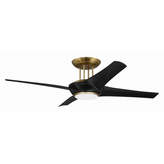 CAM54FBSB4 Craftmade Lighting Cam - 4 Blade Flush Ceiling Fan with Light Kit In Contemporary Style-13.03 Inches Tall and 54 Inches Wide