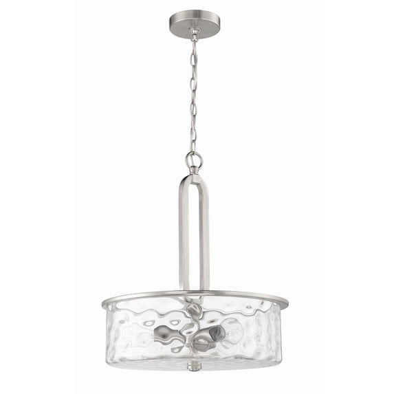 54293-BNK Craftmade Lighting Collins - 3 Light Pendant-Brushed Polished Nickel Finish -Traditional Installation