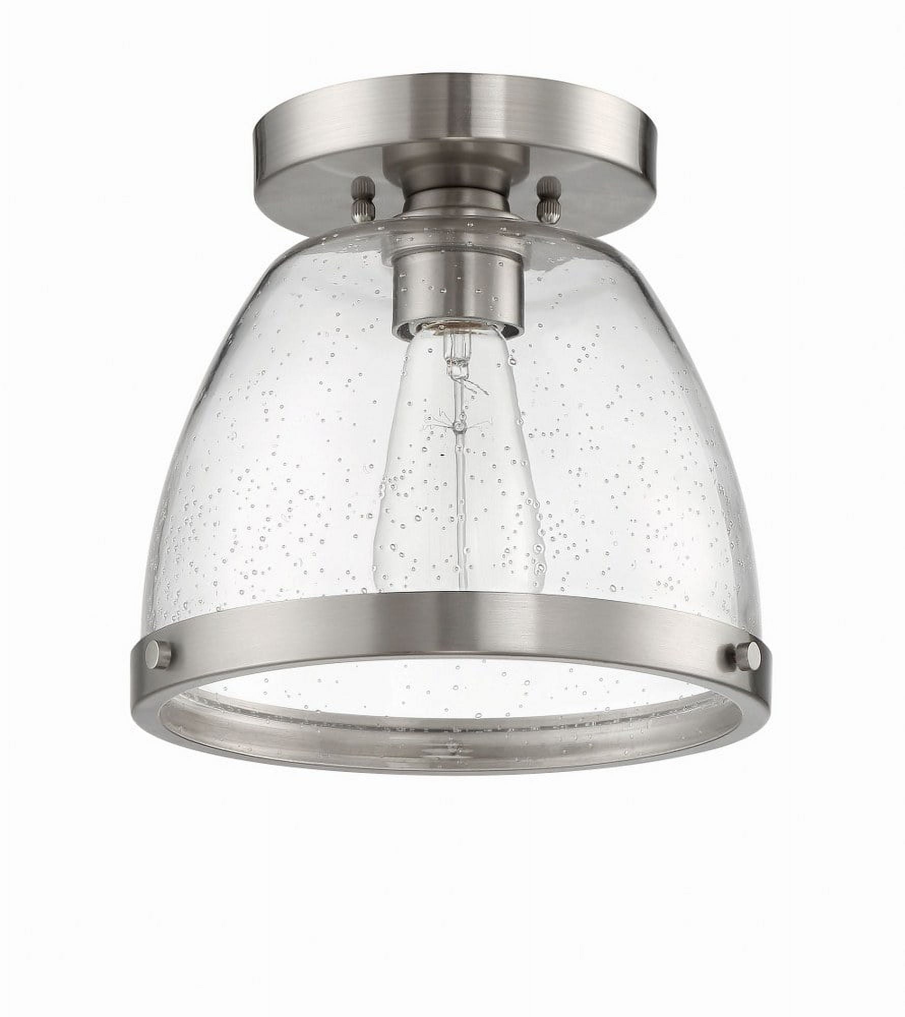 Elegant Lodie 7'' Glass & Nickel Ceiling Flushmount Light
