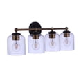 thumbnail image 1 of Coppa 4 - Light Flat Black And Satin Brass Brass Traditional Incandescent Glass And Steel Wall Sconce, 1 of 7