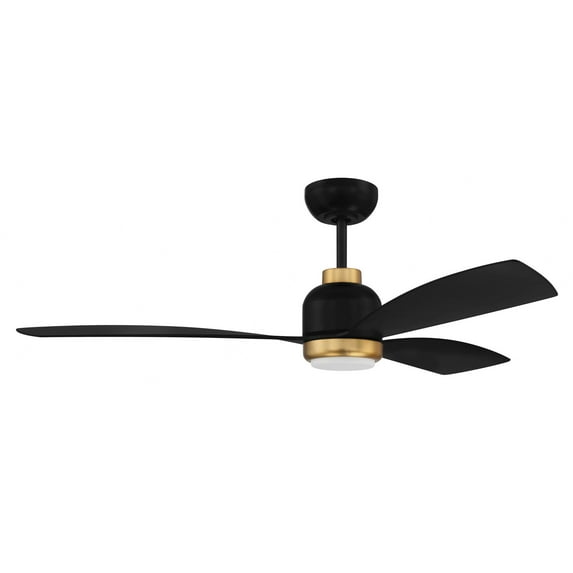 DVN52FBSB3 Craftmade Lighting Donovan - 3 Blade Ceiling Fan with Light Kit In Contemporary Style-13.66 Inches Tall and 52 Inches Wide-Flat Black/Satin