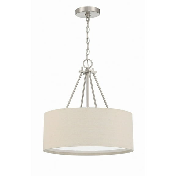 Craftmade Duke 3 Light 18" Drum Shade Pendant, Brushed Polished Nickel, 56593-BNK