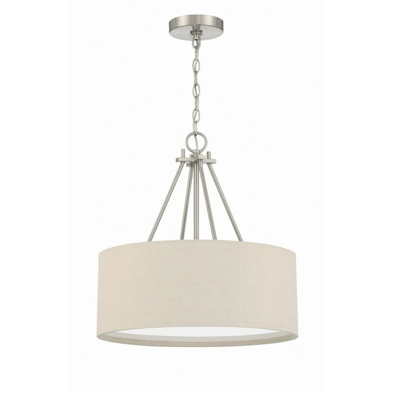 Craftmade Duke 3 Light 18" Drum Shade Pendant, Brushed Polished Nickel, 56593-BNK
