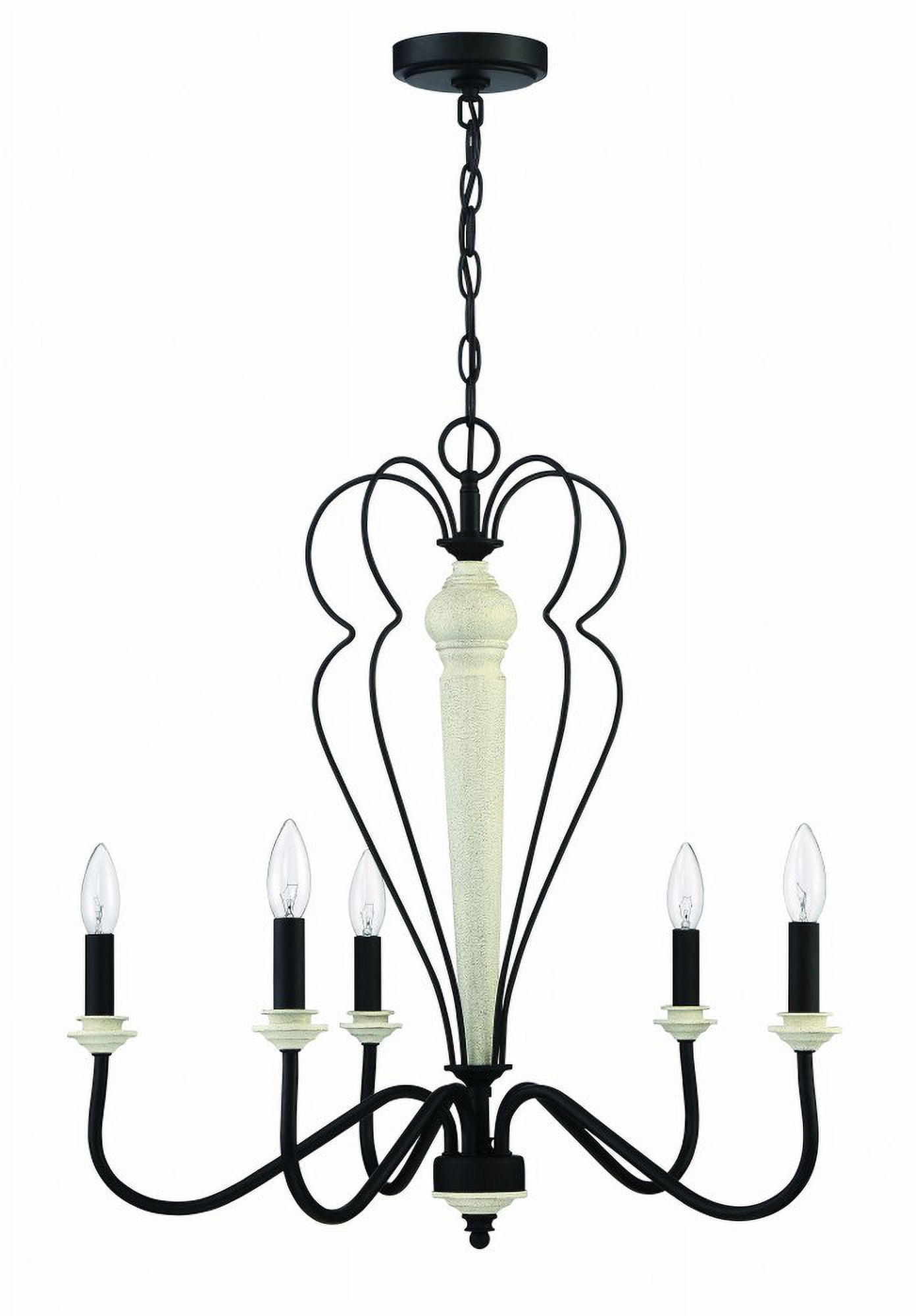 Modern Ambient Black 25.5" Ceiling Chandelier with White Plug-In