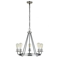 50325-FBBNK-Craftmade Lighting-Randolph - 5 Light Chandelier In Transitional/Modern and Contemporary Style-24 Inches Tall and 25 Inches Wide-Flat