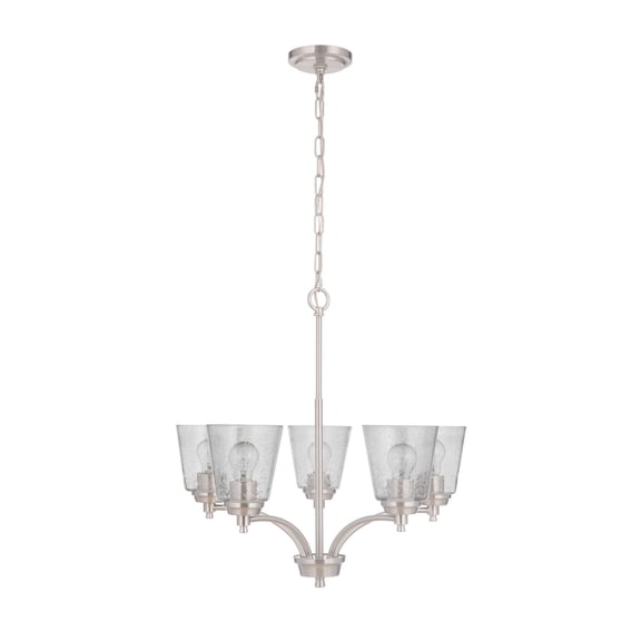 50225-BNK Craftmade Lighting Tyler - Five Light Chandelier in Transitional Style - 24.5 inches wide by 23 inches high-Brushed Polished Nickel Finish