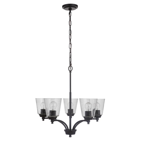 50225-FB Craftmade Lighting Tyler - Five Light Chandelier in Transitional Style - 24.5 inches wide by 23 inches high-Flat Black Finish    -Traditional