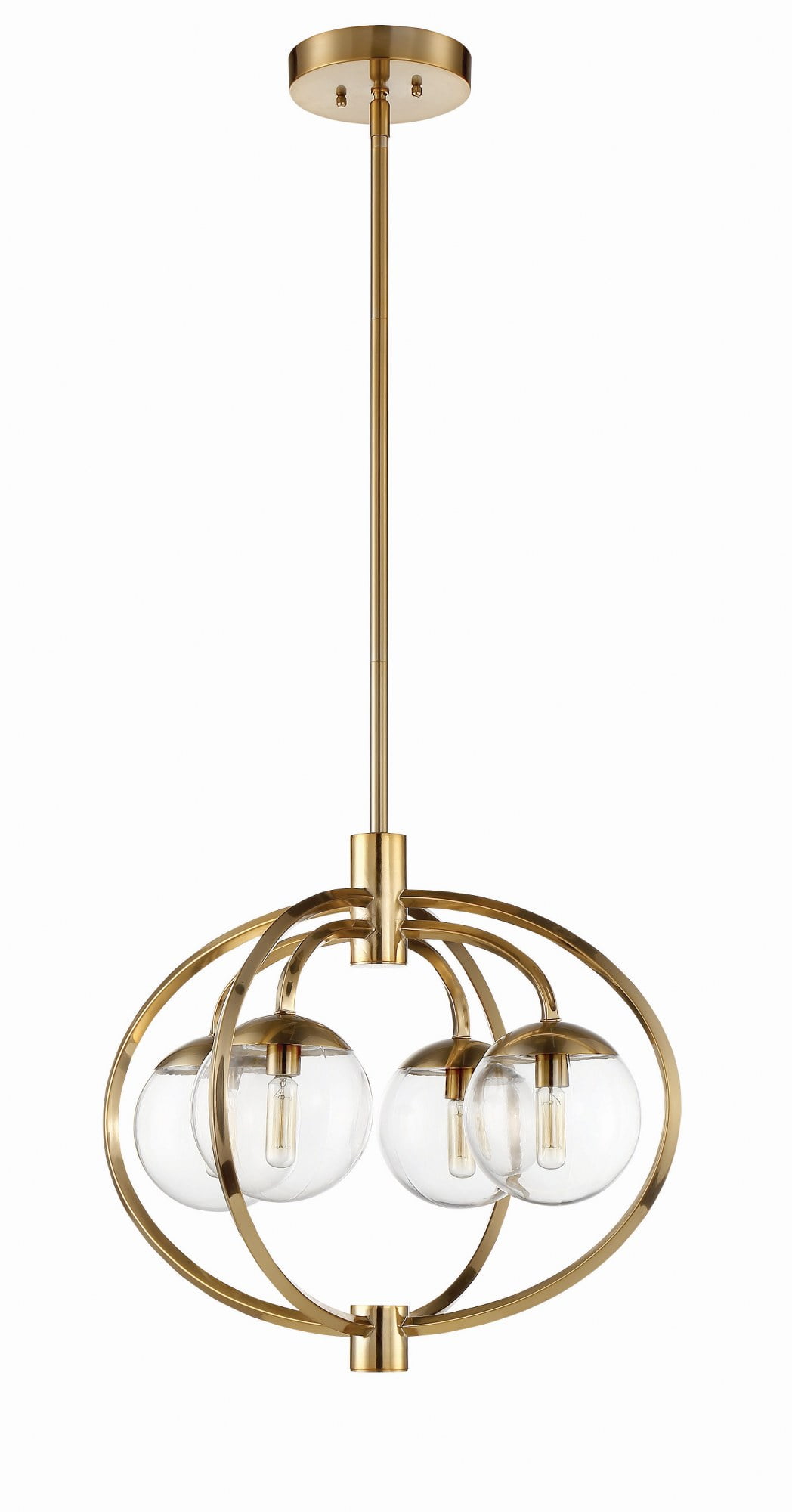 22" Polished Nickel and Clear Glass Sphere Chandelier