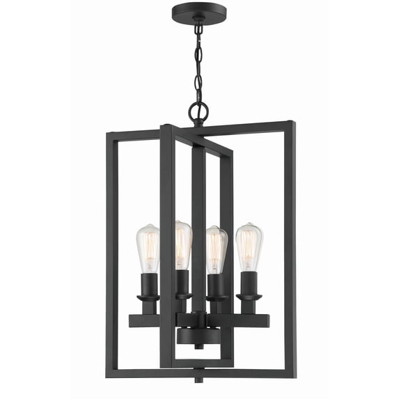 53134-FB Craftmade Lighting Chicago - Four Light Foyer in Transitional Style - 18 inches wide by 25.5 inches high-Flat Black Finish -Traditional