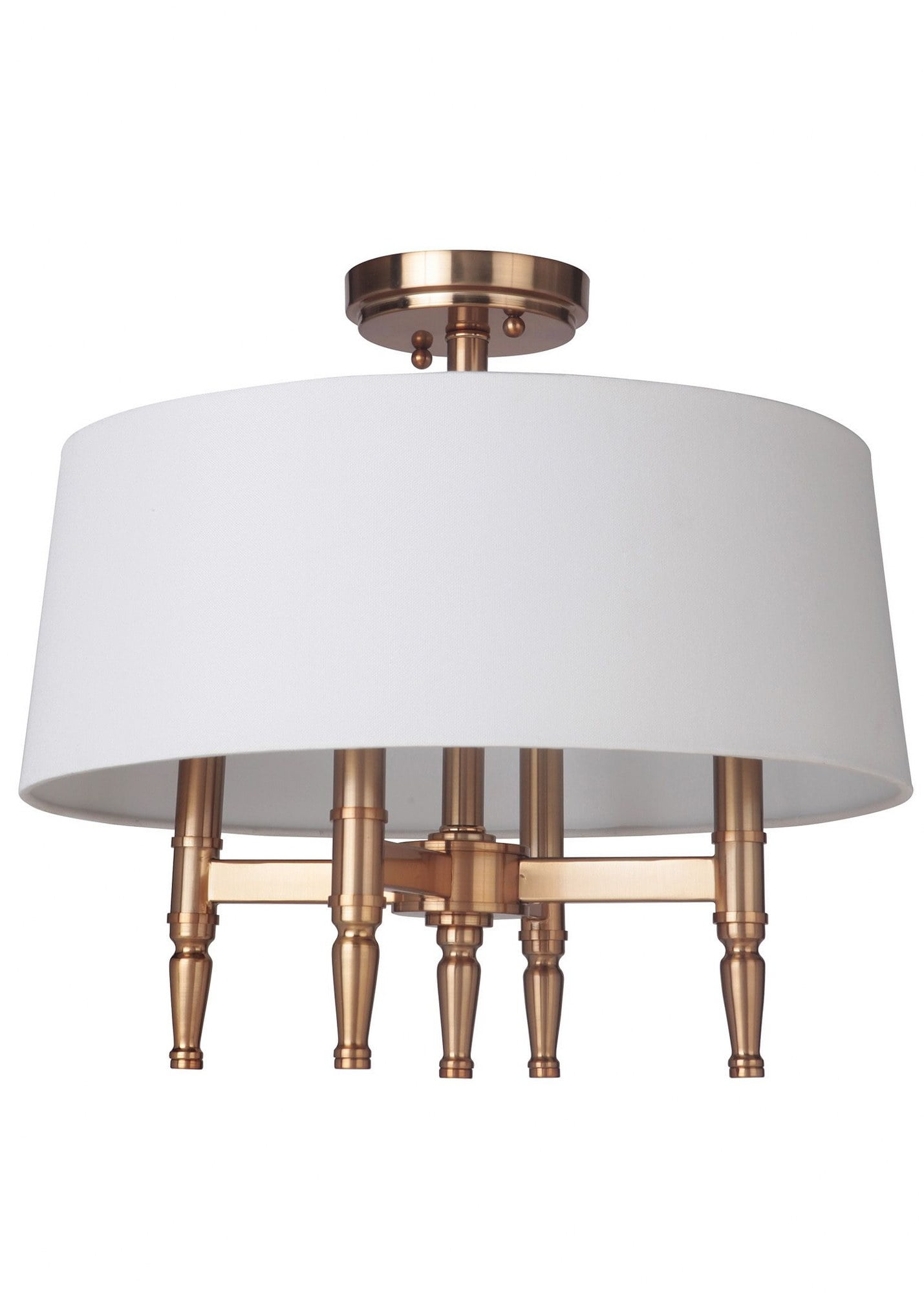 Ella Polished Nickel 4-Bulb Frosted Glass Drum Light