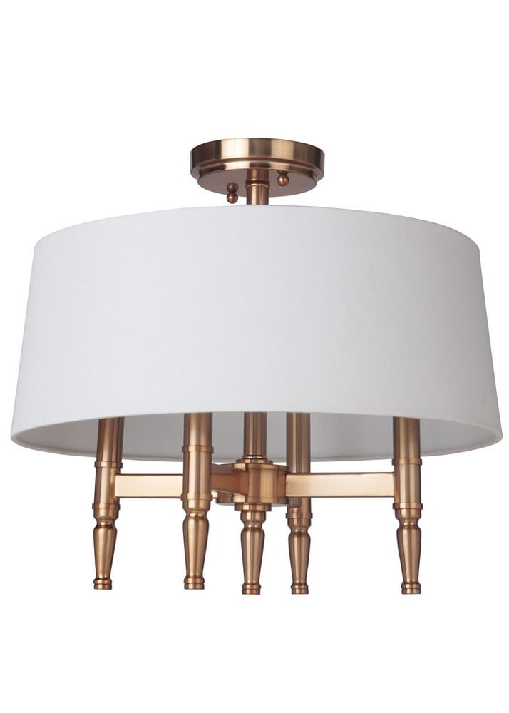 Ella Polished Nickel 4-Bulb Frosted Glass Drum Light