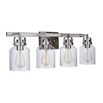 53604-BNK Craftmade Lighting Foxwood 4 Light Transitional Bath Vanity Approved for Damp Locations - 28.88 inches wide by 9.5 inches high-Brushed
