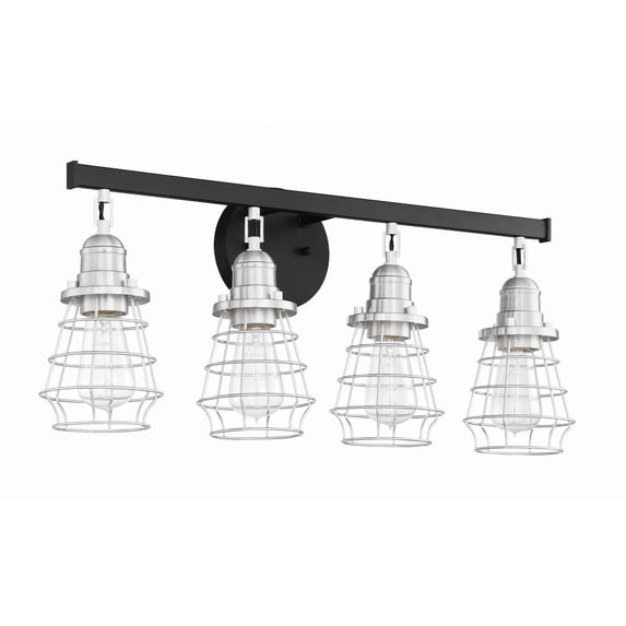 50604-FBBNK Craftmade Lighting Thatcher - 4 Light Cage Bath Vanity In Transitional/Modern and Contemporary Style-11 Inches Tall and 26 Inches