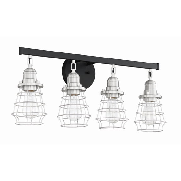 50604-FBBNK Craftmade Lighting Thatcher - 4 Light Cage Bath Vanity In Transitional/Modern and Contemporary Style-11 Inches Tall and 26 Inches