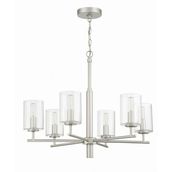 55626-SN Craftmade Lighting Hailie - 6 Light Chandelier In Transitional Style-22 Inches Tall and 26 Inche Wide-Satin Nickel Finish    -Traditional
