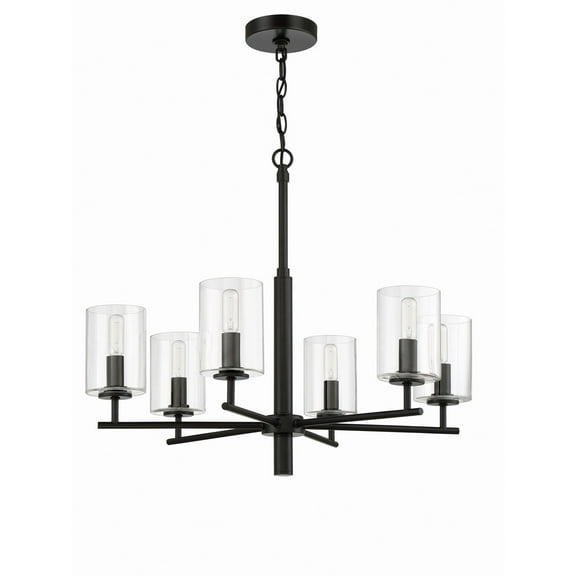 55626-FB Craftmade Lighting Hailie - 6 Light Chandelier In Transitional Style-22 Inches Tall and 26 Inche Wide-Flat Black Finish    -Traditional
