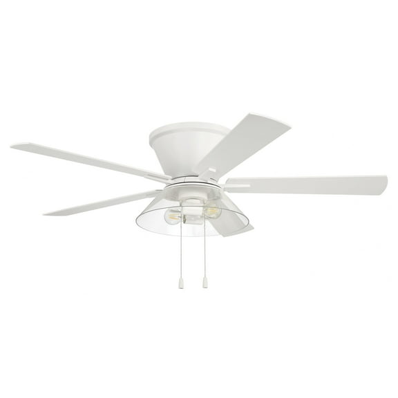 IST52W5 Craftmade Lighting Insight - 5 Blade Flush Ceiling Fan with Light Kit In Contemporary Style-12.28 Inches Tall and 52 Inches Wide-White Finish