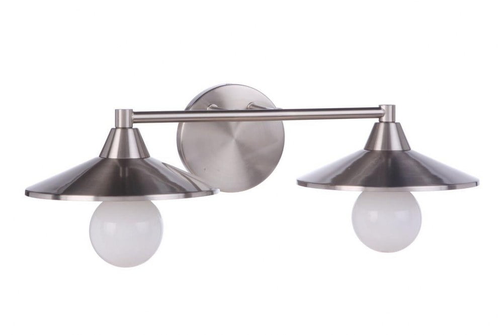 Isaac Modern Rustic 2-Light Vanity in Brushed Polished Nickel