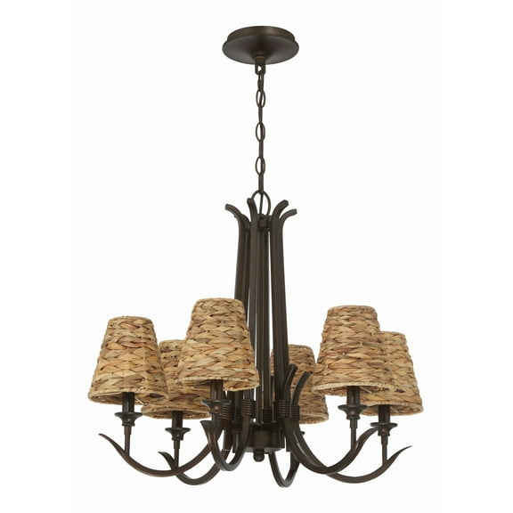 58326-ABZ Craftmade Lighting Kokomo - 6 Light Chandelier-21 Inches Tall and 24 Inches Wide-Aged Bronze Brushed Finish
