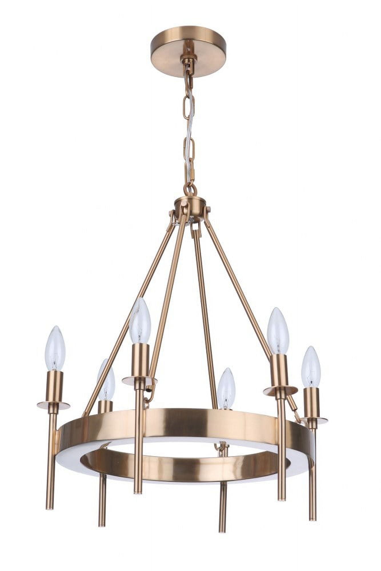 Satin Brass 6-Light Mini Candle Chandelier