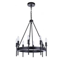 54328-FB Craftmade Lighting Larrson - 8 Light Chandelier-Flat Black Finish    -Traditional Installation