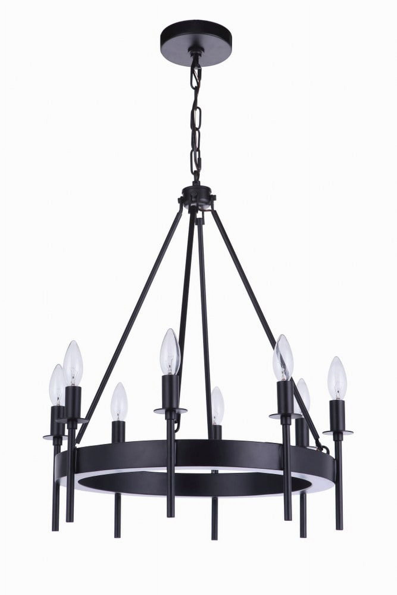 Mini Larrson Flat Black Crystal 8-Light Candle Chandelier