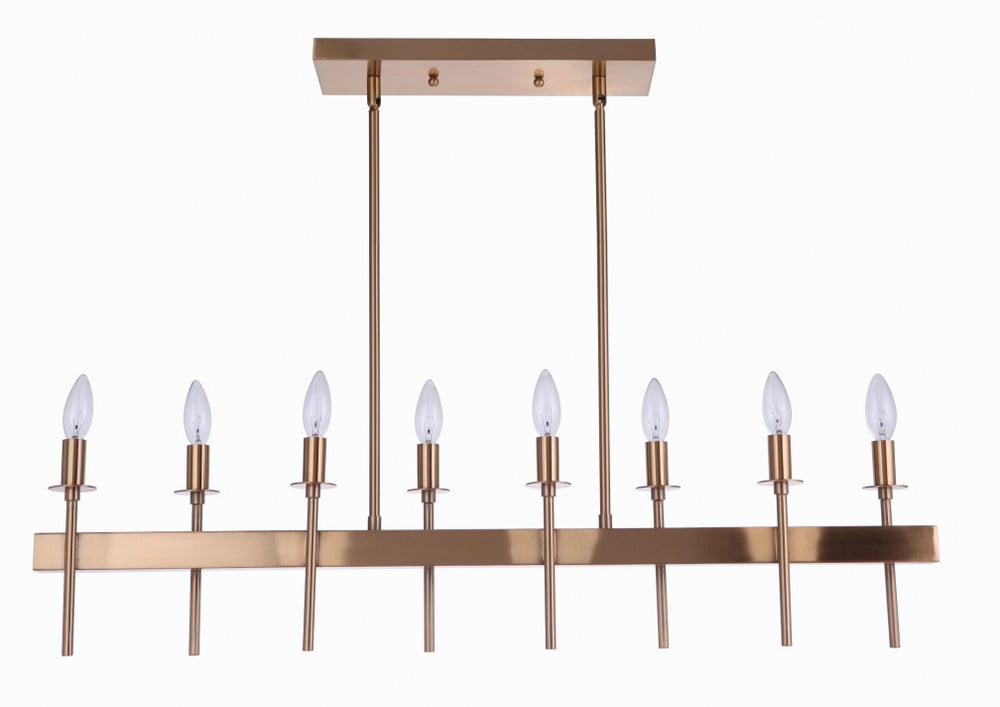 Larrson Satin Brass 8-Light Minimalist Island Chandelier