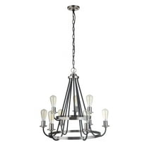 50329-FBBNK Craftmade Lighting Randolph - 9 Light Chandelier In Transitional/Modern and Contemporary Style-27 Inches Tall and 26 Inches Wide-Flat