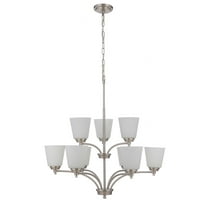 50229-BNK-WG Craftmade Lighting Tyler - Nine Light 2-Tier Chandelier in Transitional Style - 31.5 inches wide by 34 inches high-Brushed Polished