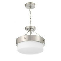 XS3213-BNK Craftmade Lighting Oak Street - 2 Light Convertible Semi-Flush Mount-13 Inches Tall and 13 Inches Wide-Brushed Polished Nickel Finish