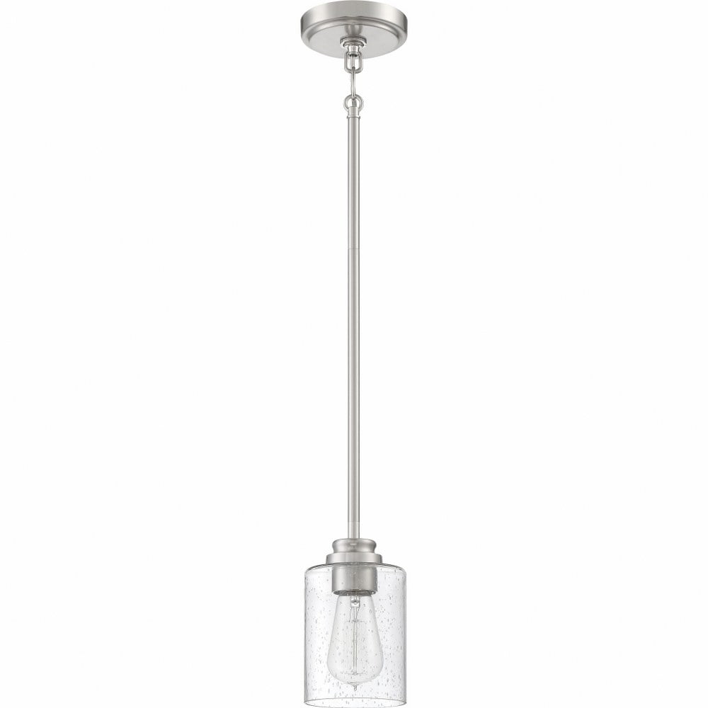 Elegant 5" Mini Pendant in Brushed Polished Nickel with Clear Glass Shade