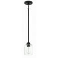 thumbnail image 1 of 50591-FB Craftmade Lighting Bolden - One Light Mini Pendant in Transitional Style - 5 inches wide by 7.25 inches high-Flat Black Finish-Clear/Seeded, 1 of 3