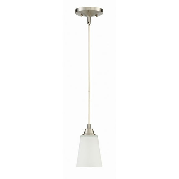 41991-BNK Craftmade Lighting Grace - One Light Mini Pendant - 5 inches wide by 46.63 inches high-Brushed Polished Nickel Finish-White Frosted Glass