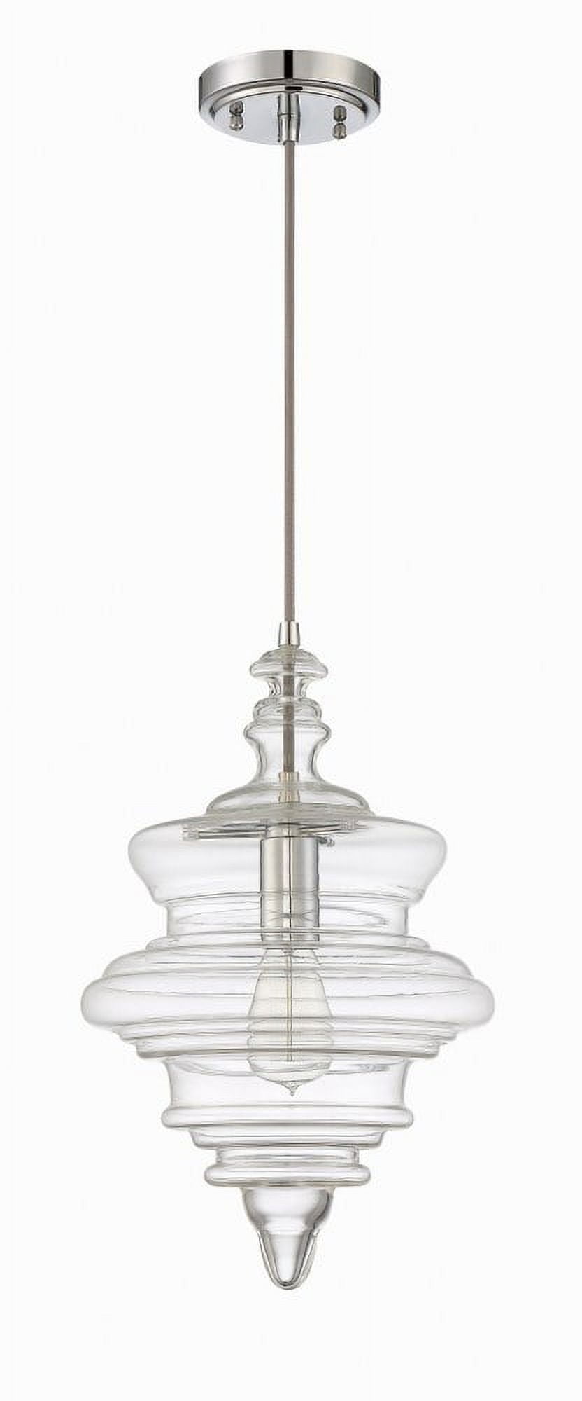 Tiffany Casual 10.5" Chrome Mini Pendant with Clear Glass