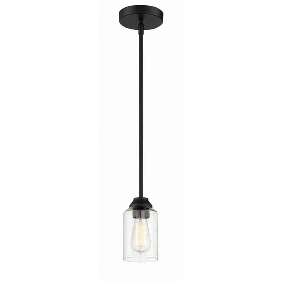 53191-FB-Craftmade Lighting-Chicago - One Light Mini Pendant in Transitional Style - 5 inches wide by 7.75 inches high-Flat Black Finish