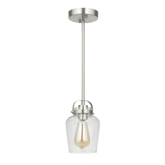 53591-BNK Craftmade Lighting Trystan - One Light Mini Pendant in Transitional Style - 5.5 inches wide by 8.65 inches high-Brushed Polished Nickel