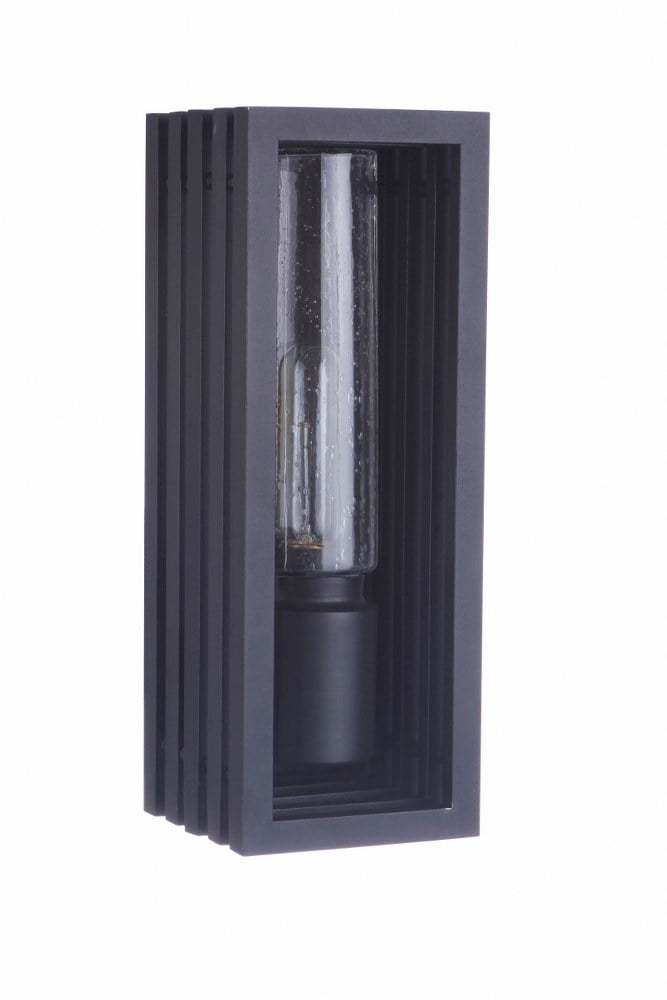 Small Black Aluminum Outdoor Wall Lantern with Clear Glass