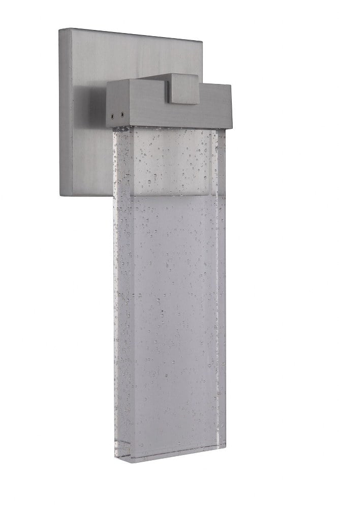 15" Satin Aluminum LED Wall Sconce with Clear Crystal Shade