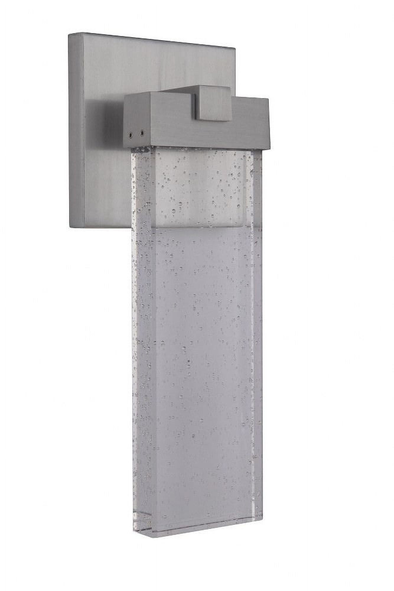15" Satin Aluminum LED Wall Sconce with Clear Crystal Shade