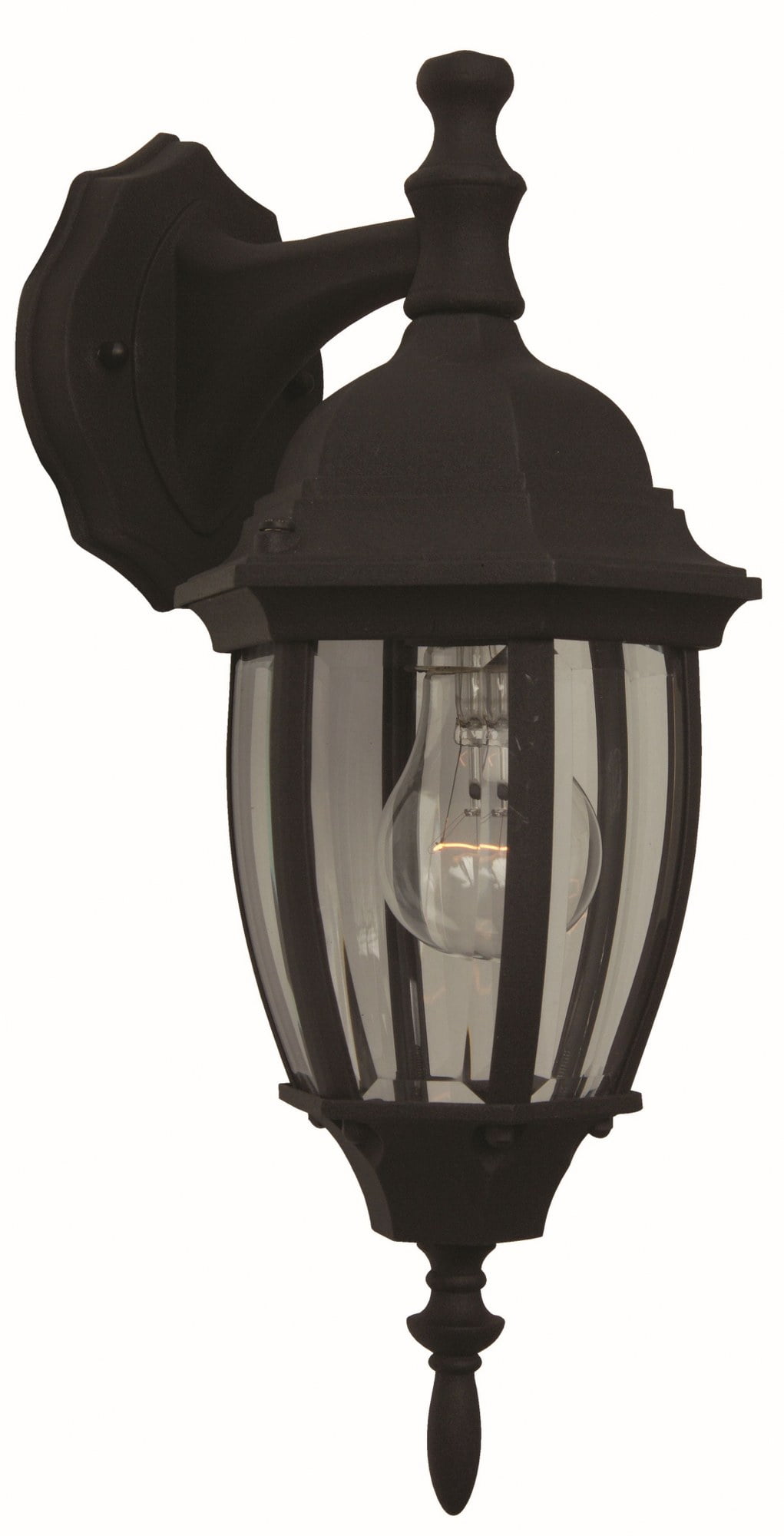 Matte Black Traditional Outdoor Wall Lantern with Clear Glass
