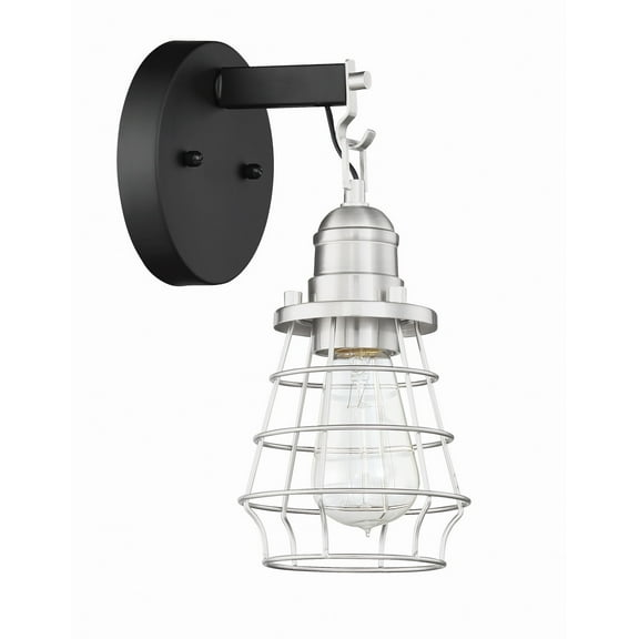 50601-FBBNK Craftmade Lighting Thatcher - 1 Light Cage Wall Sconce In Transitional/Modern and Contemporary Style-11 Inches Tall and 5.5 Inches