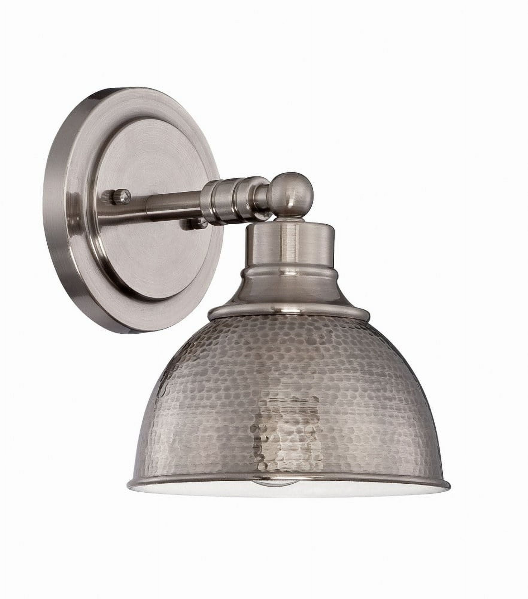 Timarron Rustic Country 7'' Nickel Wall Sconce with Bell Shade