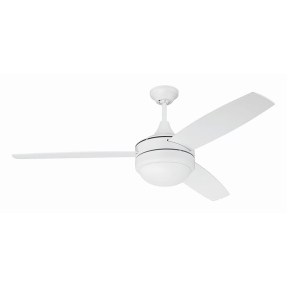 PHZ52W3 Craftmade Lighting Phaze II - 3 Blade Ceiling Fan with Light Kit In Contemporary Style-17.71 Inches Tall and 52 Inches Wide-White Finish-White