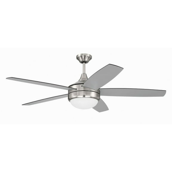 PHZ52BNK5-BNGW-Craftmade Lighting-Phaze II - 5 Blade Ceiling Fan with Light Kit In Contemporary Style-17.71 Inches Tall and 52 Inches Wide-Brushed